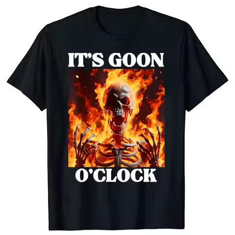Professional Gooner Offensive Funny Skeleton Meme T Shirts Goon Sexual Joke Party Oversized Cotton T