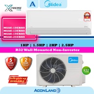 MIDEA Xtreme Cool R32 Non-Inverter Air Conditioner - 1.0HP/1.5HP/2.0HP/2.5HP