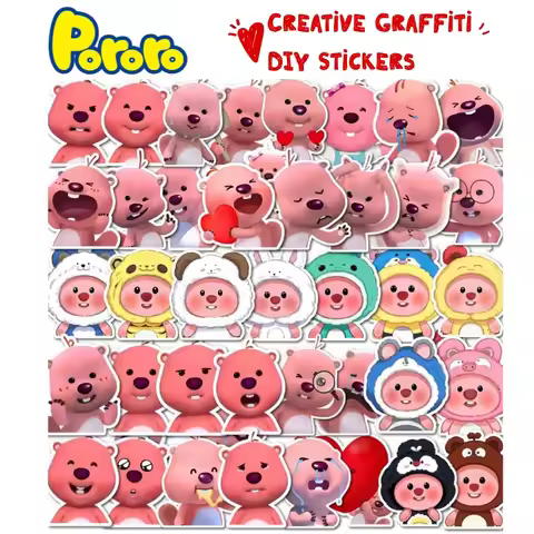 Pororo Loopy High-value Creative Boys and Girls Goo Card Mobile Phone Luggage Sticker Cartoon Cute S