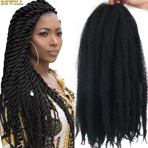 Bewill 18 Inch Marley Braids Hair for Twists Crochet Afro Kinky Bob Marley Twists Hair Synthetic Mar