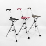 AT-🎇Crutch Chair One-Click Foldable Crutch Stool Multifunctional Portable Stool Folding Crutch Chair Sitting Chair L5AD