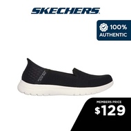 Skechers Women Slip-Ins On-The-GO Flex Serene Shoes - 136541-BKW Air-Cooled Memory Foam Air-Cooled MF Heel Pillow Machine Washable Slip-Ins Stretch Fit Ultra Go