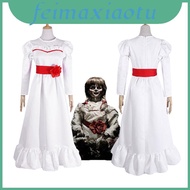 Halloween Annabelle Doll in White Dress - Perfect for Costume