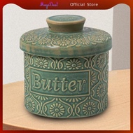 MagiDeal Butter Crock Butter Jar Ceramic Home Use Housewarming Gift with Lid Butter