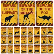 2024 Warning Danger Metal Signs Beware Of Animals Cat Poster Vintage Wall Plaque Metal Plate Pub Bar
