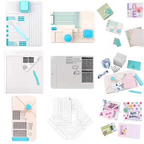 Multi-Purpose Envelope Maker Tools Scoring Punch Board for Handmade Shadow Boxes Cards DIY Holiday S