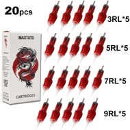 MAXTATO 100pcs/20pcs MIxed Tattoo Needle Cartridge Disposable Bugpin Tattoo Cartridge Needle 3RL 5RL