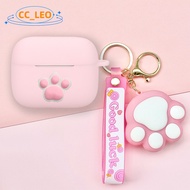 for VIVO TWS 5 Case Cute Cat Paw Cartoon Bear Piggy Keychain Pendant Silicone Soft Case Suitable for