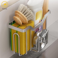 Perfk Sponge Holder Organization Accessories Stainless Steel Sink Basket Drainer Rack for Rags Towel