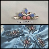 Iron on glass beads simple design baju & lengan baju