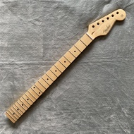 Maple Electric Guitar Neck Replacement 22 Fret ST style Maple Fretboard Black Dot Inlay Clear Glossy