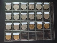 香港女皇頭像五毫硬幣由1958-1990年全套所出年份20個