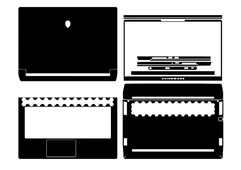 Pre-cut 1xTop+1xPalmrest+1xScreen Bezel+1xBottom Skin Sticker Cover For Alienware 15 M15 R7 R6 R5 R4