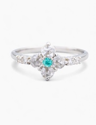 Pt900 帕拉伊巴碧璽 × 玫瑰式切割鑽石戒指 限量一件