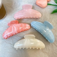 10cm Ellipse Hair Clip with Beautiful Marble Motif, Aesthetic Korean Style Hair Clip