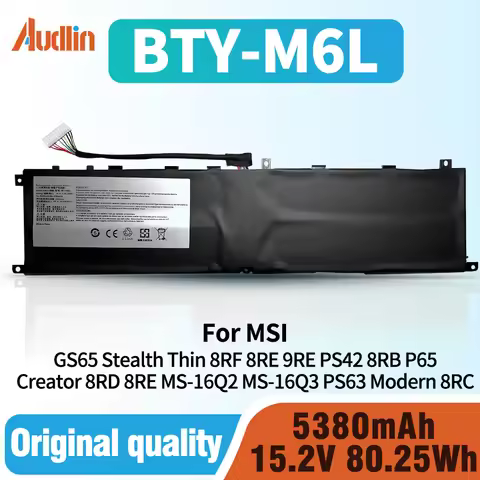 BTY-M6L Laptop Battery for MSI GS65 Stealth Thin 8RF 8RE 9RE PS42 8RB P65 Creator 8RD 8RE MS-16Q2 MS