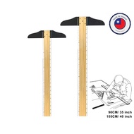 Hidex Wooden Double Side T Square Ruler (90cm,35 inch / 105cm,40 inch - CM / Inch Reading)