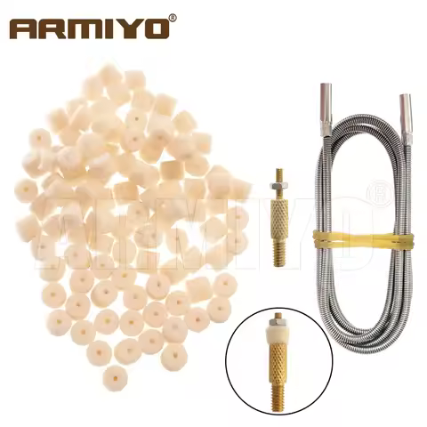 Armiyo .22/.30/.38Cal 12GA Wool Felt Pad 1m Spring Cable Male Thread 8-32 to M2.5 With Nut Hose Pipe