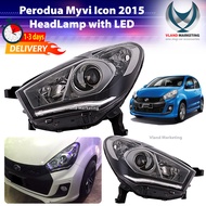 Vland Perodua Myvi Icon SE 2015-2017 Head Lamp Light Lampu Depan with LED Myvi Icon lampu depan