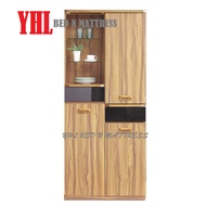 YHL Fans Tall Shoe Cabinet With Open Display Case And Drawers