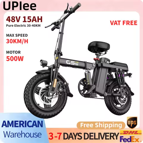 UPlee GS5 48V15AH Battery E Bike 30KM/H 750 peak motor Folding Electric Bike 40 Miles Max Range elec