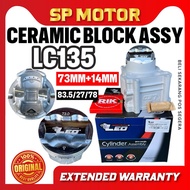 YAMAHA LC135 CYLINDER RACING CERAMIC BLOCK ASSY 73MM BODY TAMBAH 14 73+14MM 73/83.5/27/78 ORIGINAL L