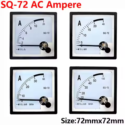 SQ-72 pointer 72*72 mm AC ammeter 1A 2A 3A 5A 10A 15A 20A 30A 50A SQ-72 series analog AMP meter 72x7