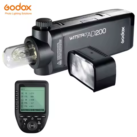 Godox AD200 200Ws TTL GN60 High Speed Sync Pocket Flash + Godox Xpro-C/N/F Transmitter for Canon Nik