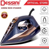 DESSINI ITALY Electric Ceramic Soleplate Garment Steam Iron Sprayer Steamer Clothes Brush (2200W)