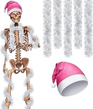 Cozypower 3 Pcs 12 ft Skeleton Costume Accessories Includes Christmas Giant Santa Hat and 2 Pcs Meta