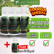 4 BOTOL MORINGA ASY SYAAFII (ORIGINAL) ,MERAWAT KENCING MANIS,DARAH TINGGI,KOLESTROL,GAOT,
