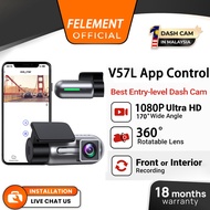 【18 Months Warranty】FELEMENT V57 Pro dashcam for car Front Dash Cam 24H Record FHD 1080P UHD Night V