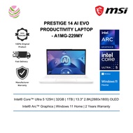 MSI Prestige 13 AI EVO A1MG-229MY Laptop Pure White (U5-125H AI, 32GB, 1TB SSD, Intel Arc, 13.3" OLE