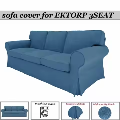 CRIUSJA EKTORP Sofa Cover 3seat sofa(218cm) Living Room Cover Cushion Cover Sofa Pillow Linen Touch 