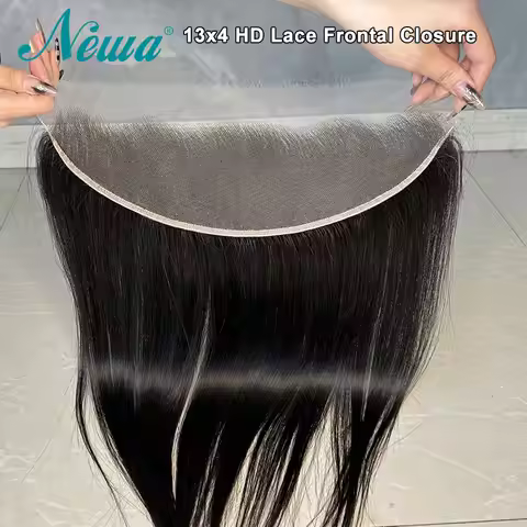 Newa Hair 13x4 HD Lace Frontal Closure Straight Brazilian Human Hair HD Lace Pre Plucked Hairline 9x