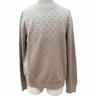 全新未使用商品 ▼LOUIS VUITTONLouis Vuitton 26SS 棉質 Monogram 長袖圓領針織套頭衫 米色 L 碼 意大利製造 正品 男士 帶包裝盒