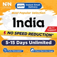 India eSIM 5-15Days Daily500MB/2GB Unlimited Data | Instant 24h Email Delivery | High Speed Travel D