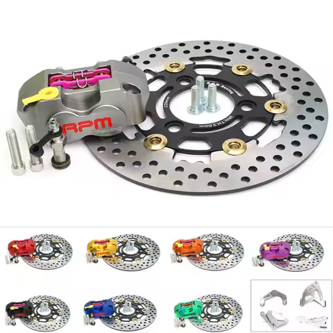 220mm Brake Disc Rotor 3 Hole Caliper Set RPM 4 piston Brake Caliper Radil mounting for Yamaha Aerox