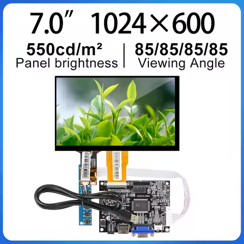 7 Inch LCM TFT LCD Display Screen 1024*600 50 Pins FPC VGA TTL HDMI-Compatible Controller Board