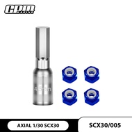 GPM WHEEL NUT (4) AND WHEEL NUT TOOL FOR AXIAL 1/30 SCX30 FORD BRONCO / SCX30 JEEP WRANGLER JLU RC M