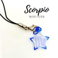 Handcraft Keychain Necklace Scorpio Horoscope Astrology Zodiac Constellation Mobile Phone Charm Tags