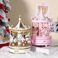 Christmas decoration gift carousel music box desktop decoration children's gift wooden Christmas tree music box