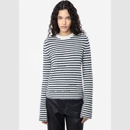 BET0 ZADIG & VOLTAIRE 23 Winter New Style French Niche Striped Slim-fit Button 100 Cashmere Sweater 