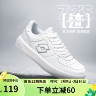 乐途（LOTTO）板鞋男鞋2024春季新款低帮休闲运动鞋空军一号情侣小白鞋 白色（男款） 42