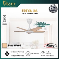DEKA FIERO Fan FIERO FREYA 36 Inch 5 Blades 24 Speed DC Motor With Remote Control Ceiling Fan Kipas