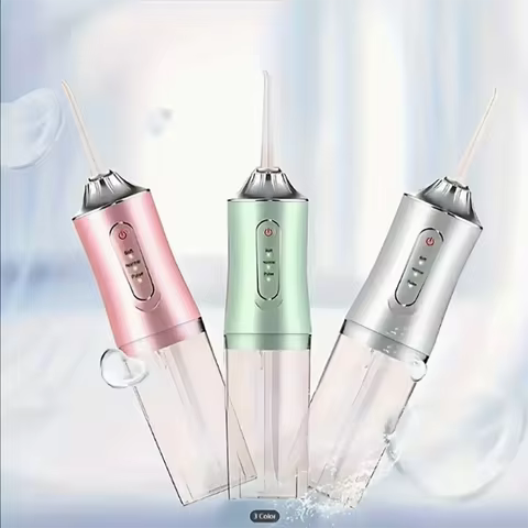 Portable electric oral irrigator - Cordless water floss for teeth, rechargeable water floss with 3 m