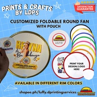 CUSTOMIZED FOLDABLE ROUND FAN with pouch