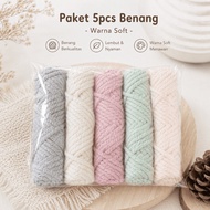 PACKAGE OF 5PCS REPACK MILK COTTON KNITTING YARN 5PLY 5GRAM 10METERS