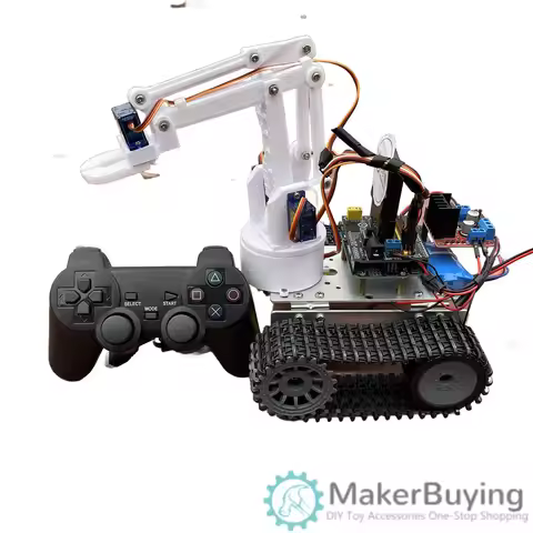 0035 Makerbuying PS2 Remote Control Tank Robot Robot Arm SNAR16 L298N Tracked Exploration Vehicle Lu