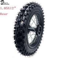 80/100-12 Guangli Tyres 1.85 x 12inch Rear Rims Wheel Steel Hub Black Wheels 32 spoke 15mm axle hole dirt pit bike Kayo